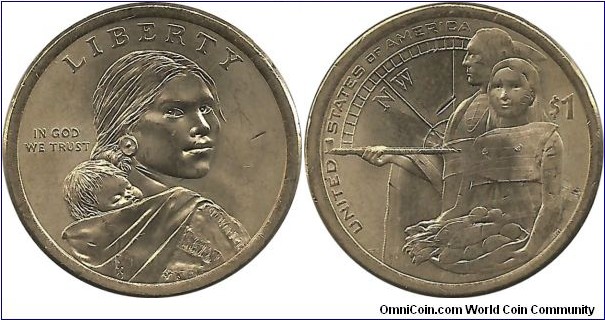 USA 1 Sacagawea Dollar 2014P-Native American Hospitality