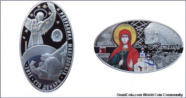 100 Denars - Angel's day - Natalya - 28.28 g 0.925 silver Proof (with one Swarovski crystal) - mintage 5,000