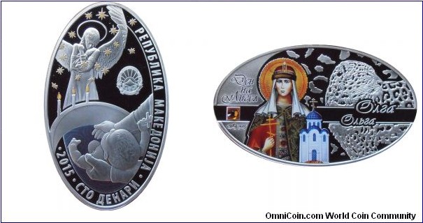 100 Denars - Angel's day - Olga - 28.28 g 0.925 silver Proof (with one Swarovski crystal) - mintage 5,000