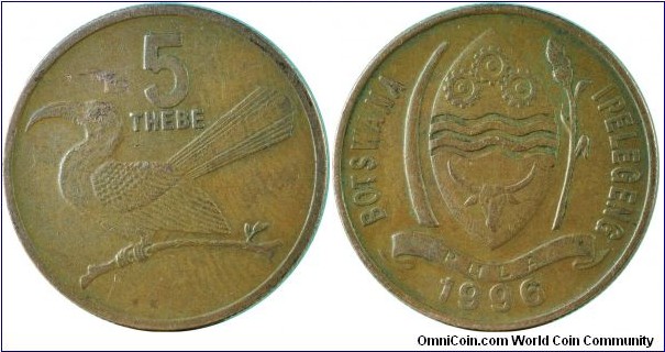 Botswana5Thebe-km4a-1996