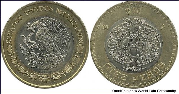 Mexico 10 Pesos 2014