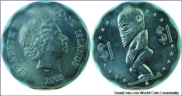Cook Islands1Dollar-Tangaroa-km416-2003