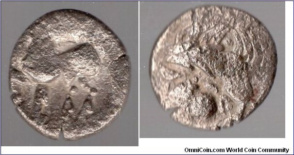 Celtic Danube Region. Imitating Philip II of Macedon. Circa 2nd century BC. Silver Tetradrachm. Impression of head of Zeus Horse -7.6gr