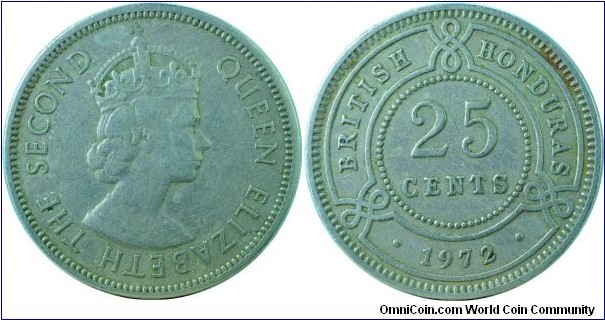 BritishHondurus25Cents-km29-1972