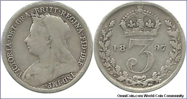 G.Britain 3 Pence 1897