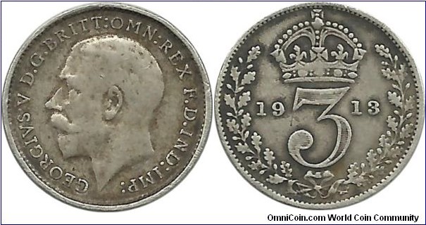 G.Britain 3 Pence 1913