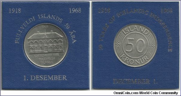 Iceland 50 Kronur 1968