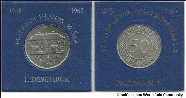 Iceland 50 Kronur 1968