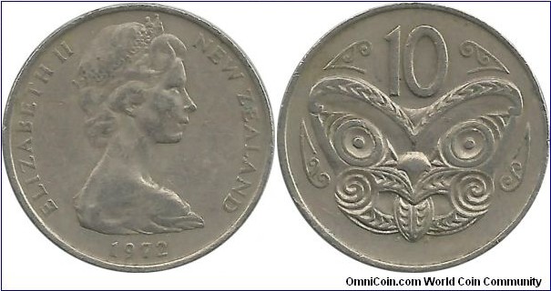 NewZealand 10 Cents 1972