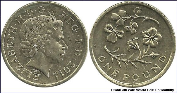 U.Kingdom 1 Pound 2014-Floral emblem of Northern Ireland