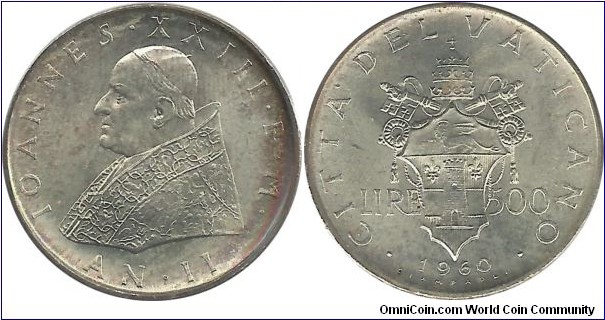 Vatican 500 Lire 1960