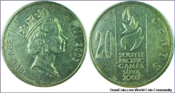 Fiji(British)20Cents-SouthPacificGames-km95-2003