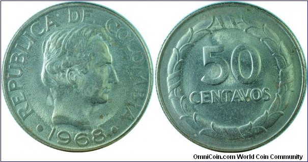 Colombia50Centavos-km228-1968