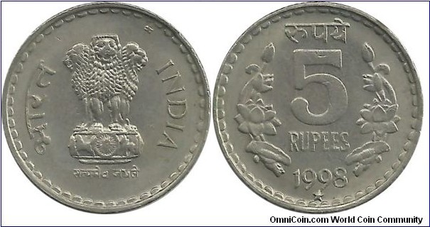 India-Republic 5 Rupees 1998(H)