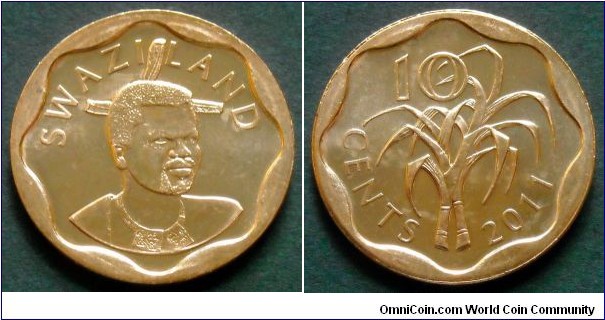 Swaziland 10 cents.
2011