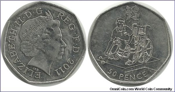 UKingdom 50 Pence 2011 - London 2012 Olympics-Boccia