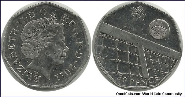 UKingdom 50 Pence 2011 - London 2012 Olympics-Tennis