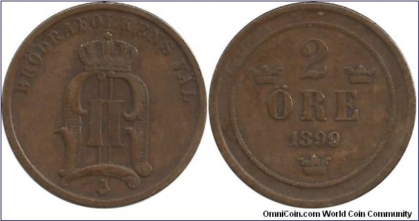 Sweden 2 Öre 1899