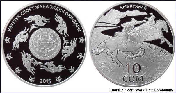 10 Som - Kyz Kuumai - 28.28 g 0.925 silver Proof - mintage 2,000