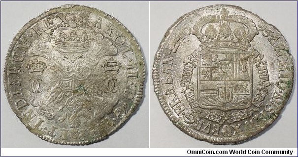 Spanish Netherlands - Brabant, Charles II, Patagon, Antwerp mint