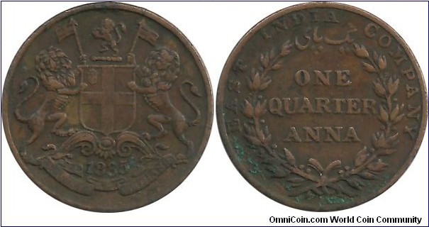 India-East India Company ¼ Anna 1835 (another good condition coin)