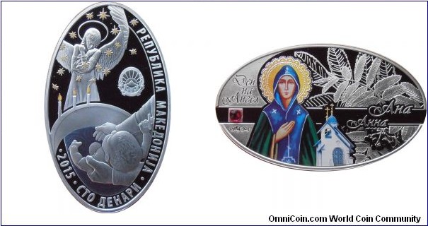 100 Denars - Angel's day - Anna - 28.28 g 0.925 silver Proof (with one Swarovski crystal) - mintage 5,000
