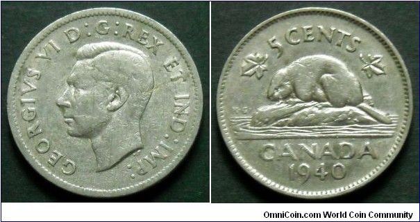 Canada 5 cents.
1940