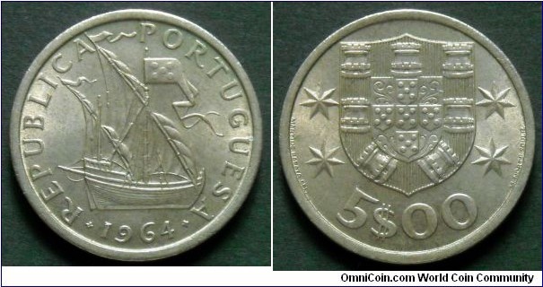 Portugal 5 escudos.
1964