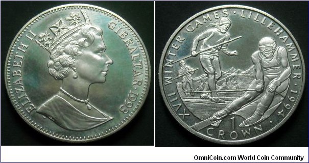 Gibraltar 1 crown.
1993, XVII Winter Games - Lillehammer 1994.