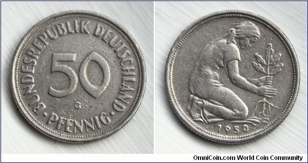 Bundesrepublik Deutschland 50 Pfenning 1950 G