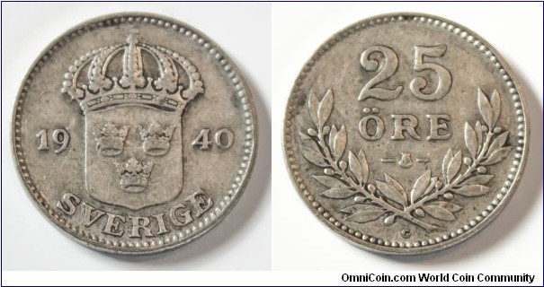 25 Öre Sweden 1940