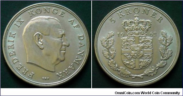 Denmark 5 kroner.
1962