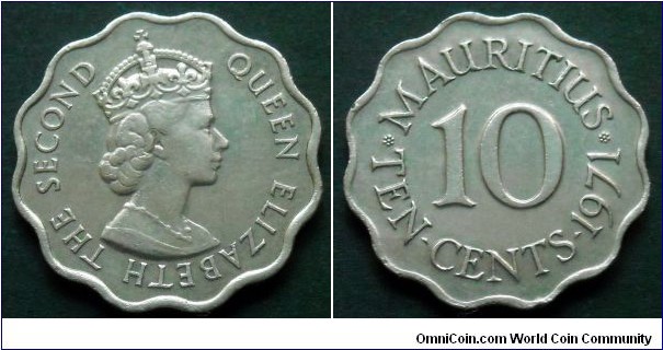 Mauritius 10 cents.
1971
