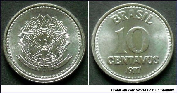Brazil 10 centavos.
1987