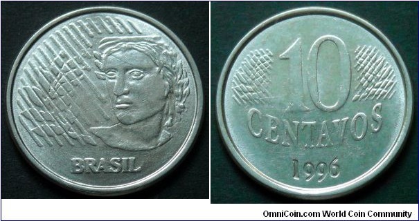 Brazil 10 centavos.
1996