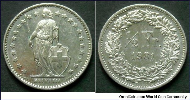 Switzerland 1/2 franc.
1981