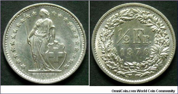 Switzerland 1/2 franc.
1976