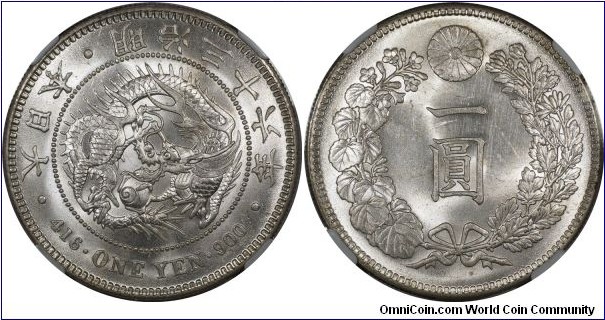 Japan Yen 1903 NGC Uncirculated Details Surface Hairlines