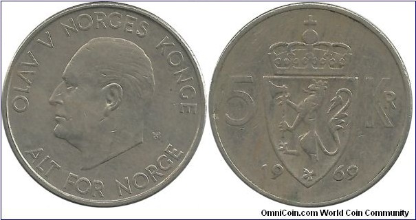 Norway 5 Kroner 1969
