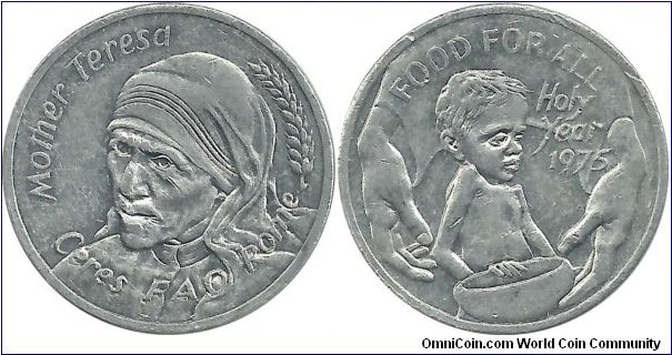 Ceres-FAO-Rome Medallion Mother Teresa