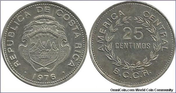 CostaRica 25 Centimos 1976