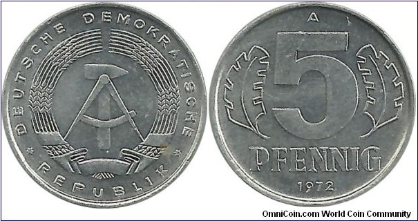DDR 5 Pfennig 1972A