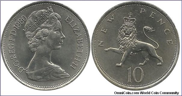 UKingdom 10 New Pence 1980