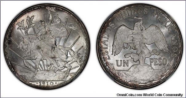 Mexico Peso 1910 NGC MS62