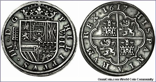 Spain, Habsburg, Philip III, 8 Reales. Segovia mint. 