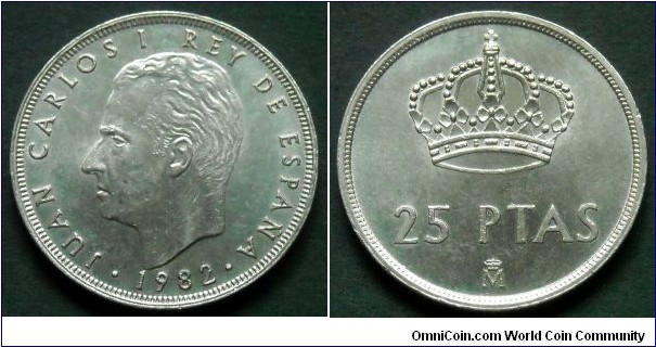 Spain 25 pesetas.
1982