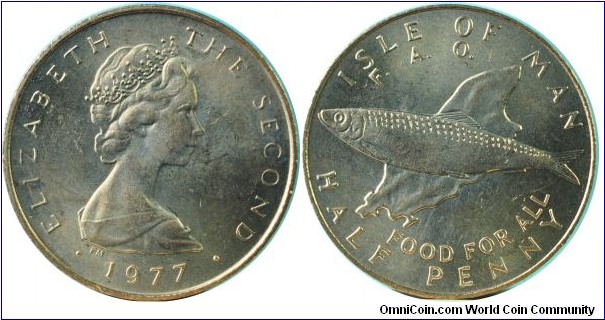 Isle of Man0.5Penny-FAO-km40-1977