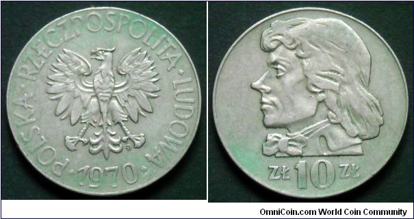 Poland 10 złotych.
1970