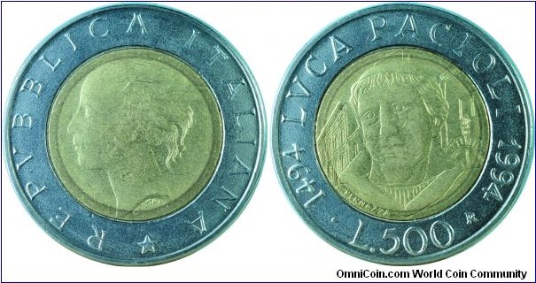 Italy500Lire-LucaPacioli-km167-1994