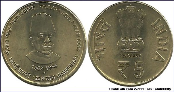 IndiaComm 5 Rupees ND(2013)(B) - Maulana Abdul Kalam Azad